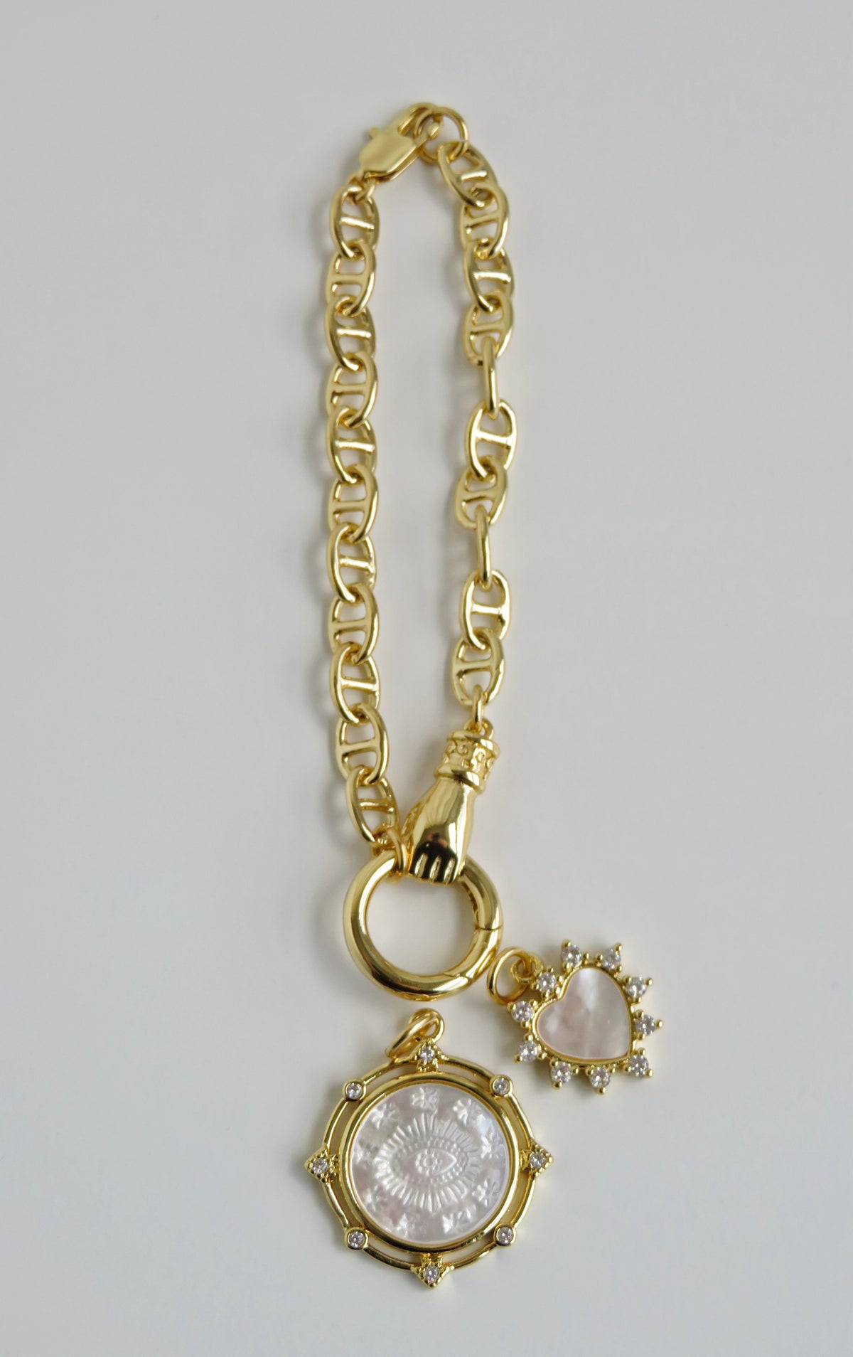 Sanxenxo Hamsa Charm Holder Bracelet - add charms