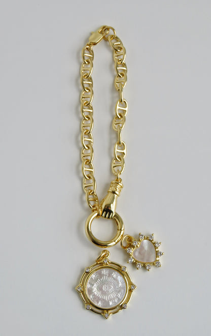 Sanxenxo Hamsa Charm Holder Bracelet - add charms