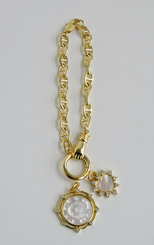 Sanxenxo Hamsa Charm Holder Bracelet - add charms