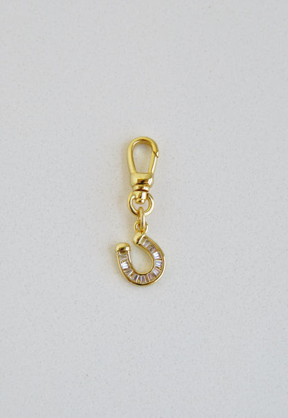 Manifest Luck, Protection & Prosperity - Diamond Horseshoe Charm with Swivel Clasp