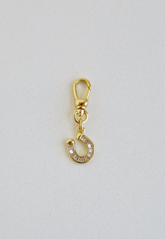 Manifest Luck, Protection & Prosperity - Diamond Horseshoe Charm with Swivel Clasp