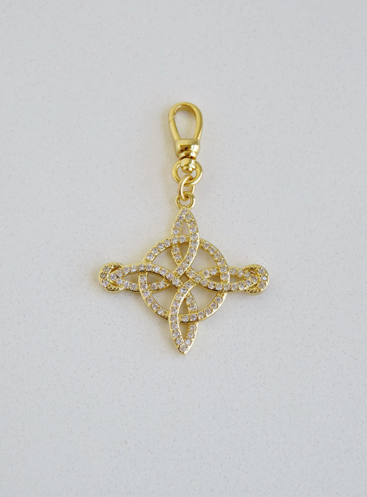 Diamond Celtic Knot Pendant with Swivel Clasp