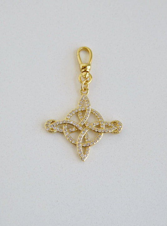 Diamond Celtic Knot Pendant with Swivel Clasp