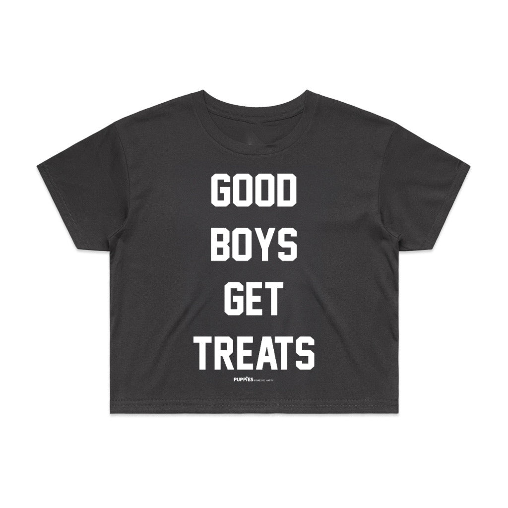 Good Boys Get Treats Crop Tee | Gift for Dog Moms & Dog Lovers | Made in USA
