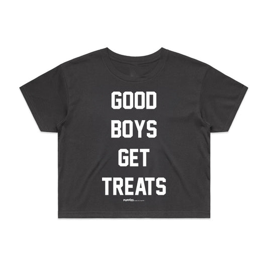 Good Boys Get Treats Crop Tee | Gift for Dog Moms & Dog Lovers | Made in USA