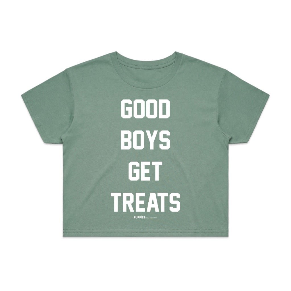 Good Boys Get Treats Crop Tee | Gift for Dog Moms & Dog Lovers | Made in USA