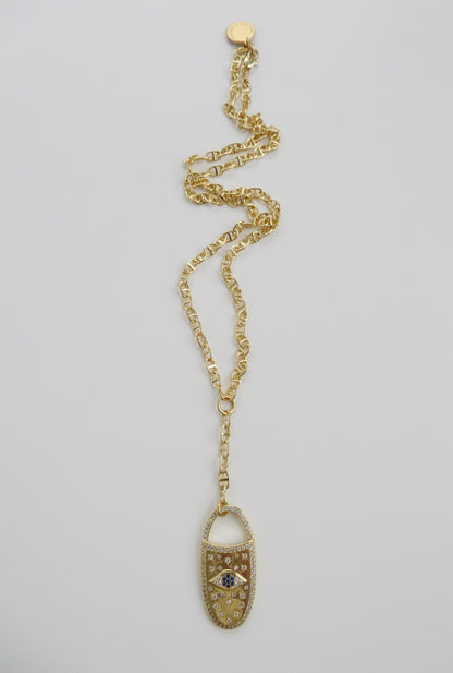Oval Evil Eye Protection Necklace