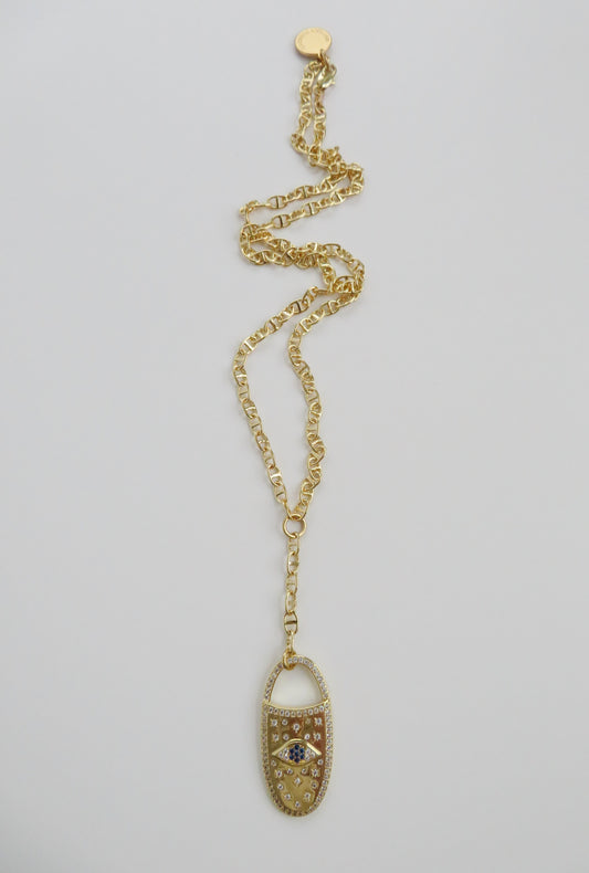 Oval Evil Eye Protection Necklace