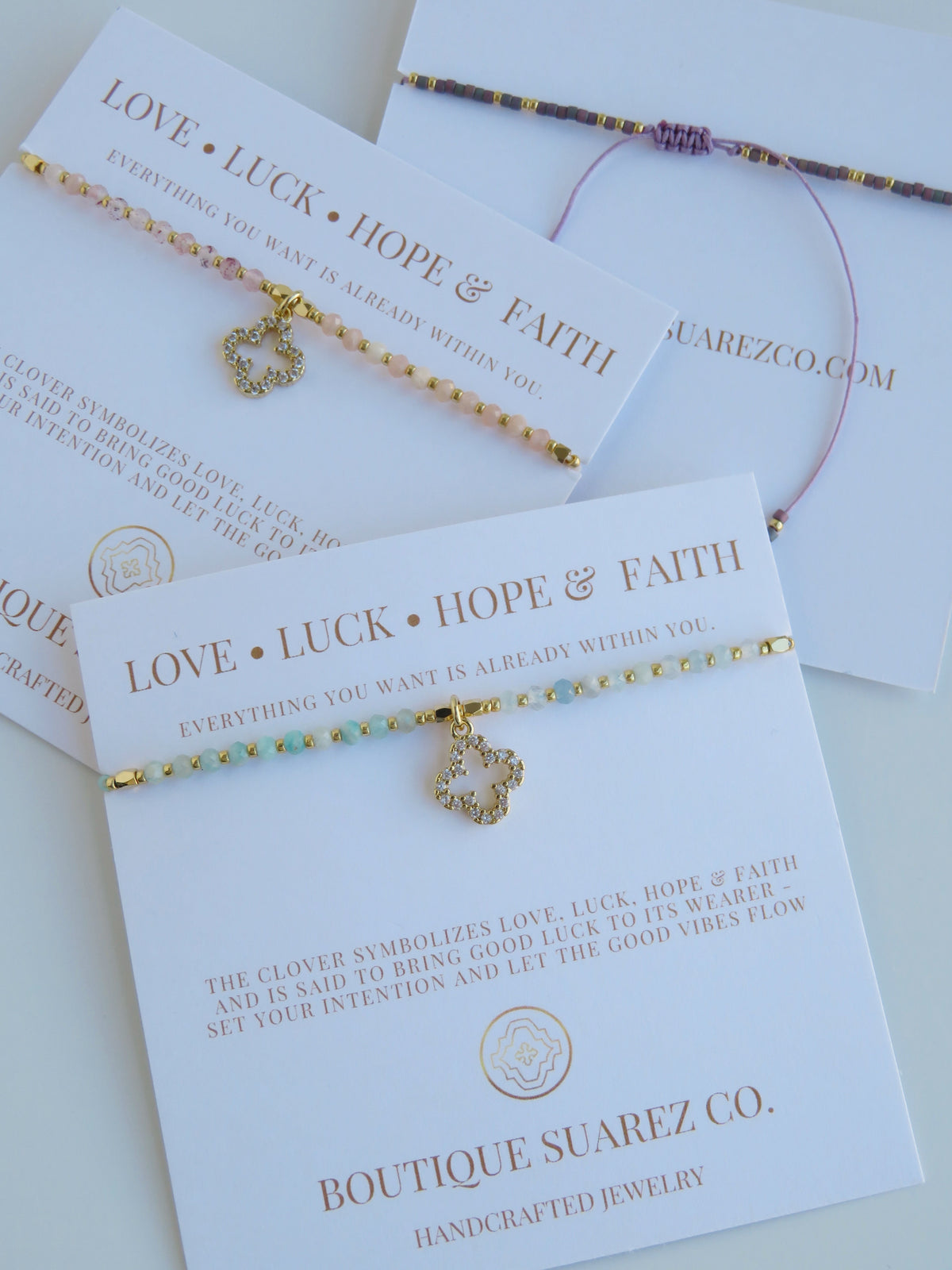 Love. Luck. Hope. Faith - Kira Clover Bracelet