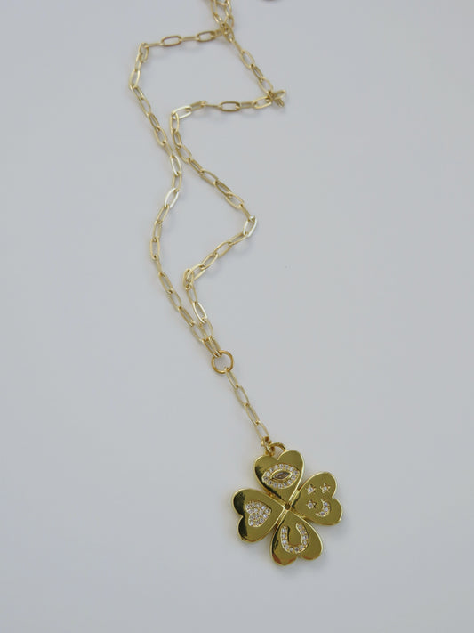 Positive Intentions Necklace - Dainty Paperclip Link