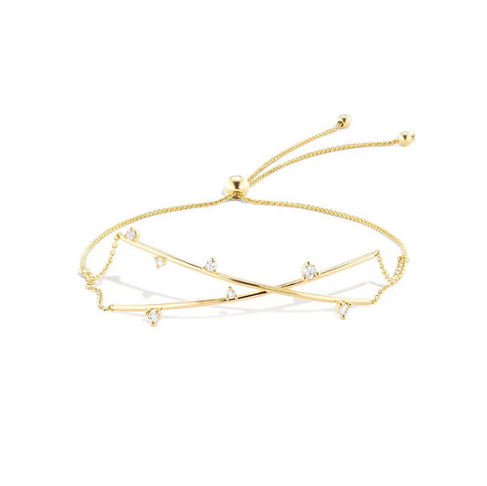 Cordelia Studded Diamond Adjustable Bracelet