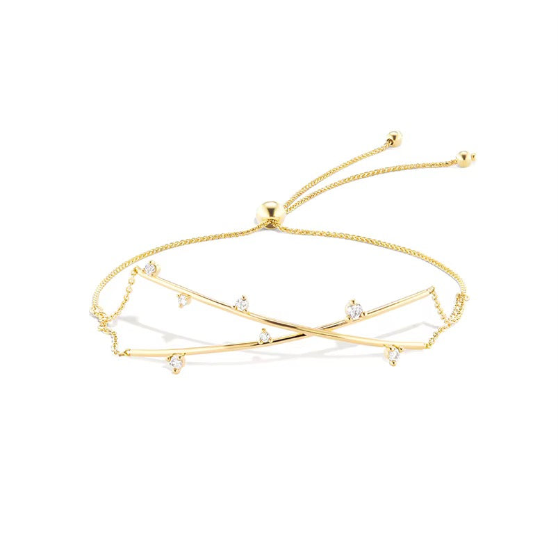 Cordelia Studded Diamond Adjustable Bracelet