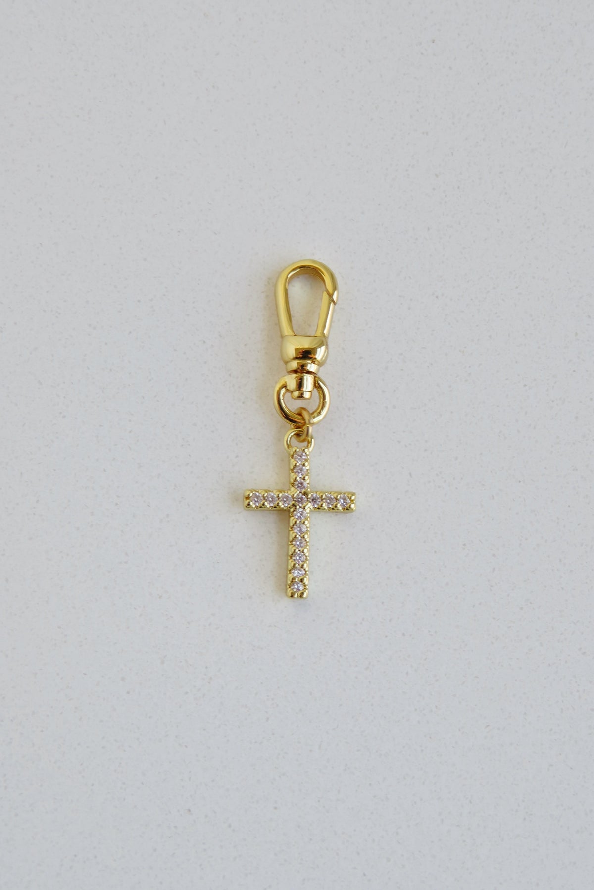 Diamond Holy Cross Charm on swivel clasp