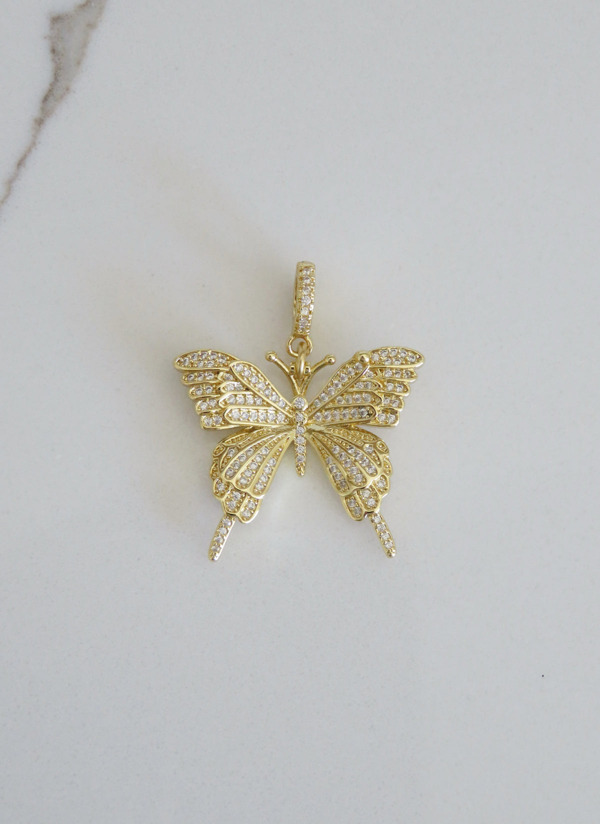 Spiritual Transformation- Monarch Butterfly Charm on Diamond Clasp