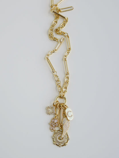 Love & Divine Guidance Charm Cluster Necklace - Sanxenxo Link