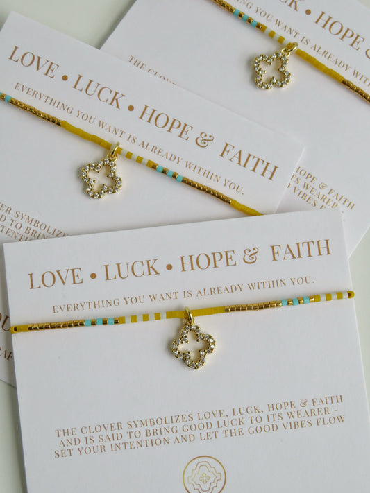 Infinite Luck - Abigail Clover Bracelet - Yellow