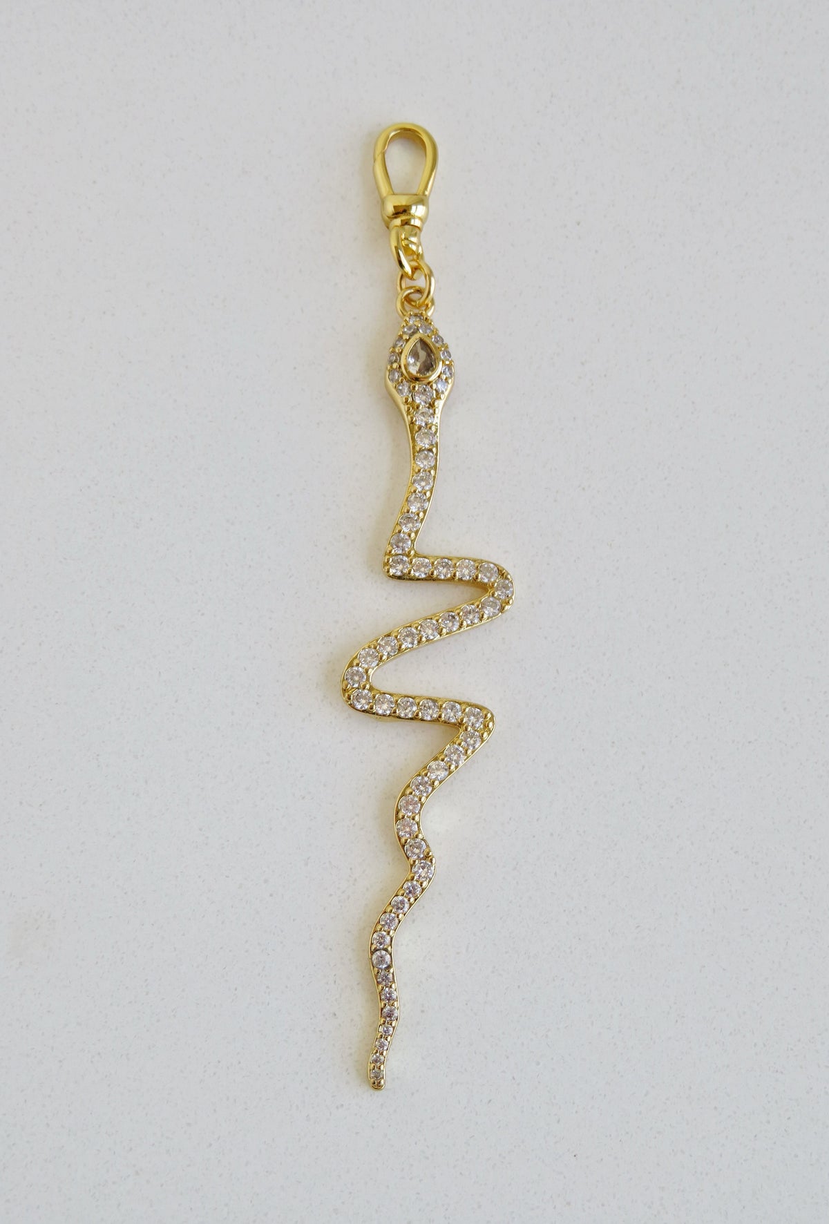 Diamond Serpent Charm on swivel clasp