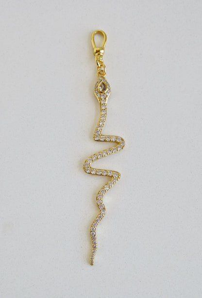 Diamond Serpent Charm on swivel clasp