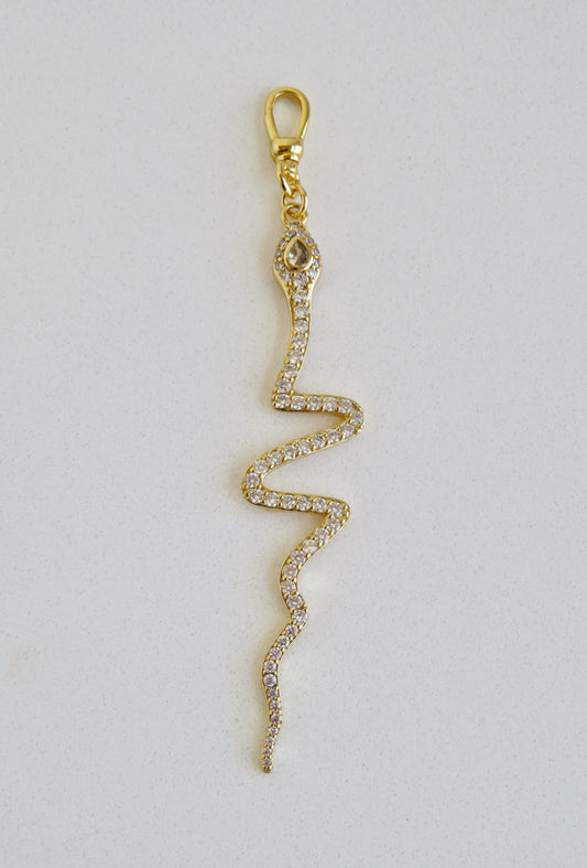 Diamond Serpent Charm on swivel clasp
