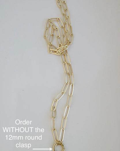 Paperclip Charm Holder Necklace - Clicker Clasp - add charms
