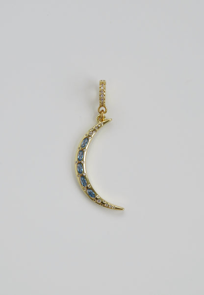 Sky Blue Crescent Moon Charm on Clasp