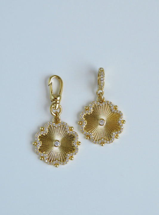 Diamond Flower - Hinged Clasp Charm