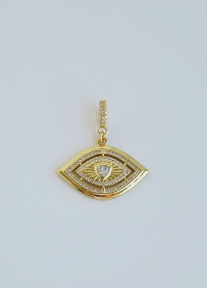 Elegant Diamond Eye Charm on Clasp