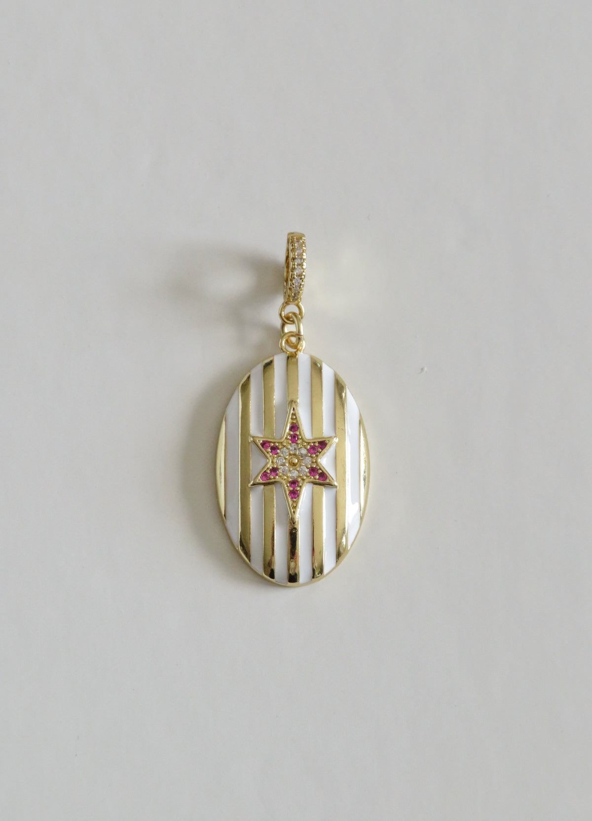 Oval Northern Star Pendant on Diamond Hinged Clasp