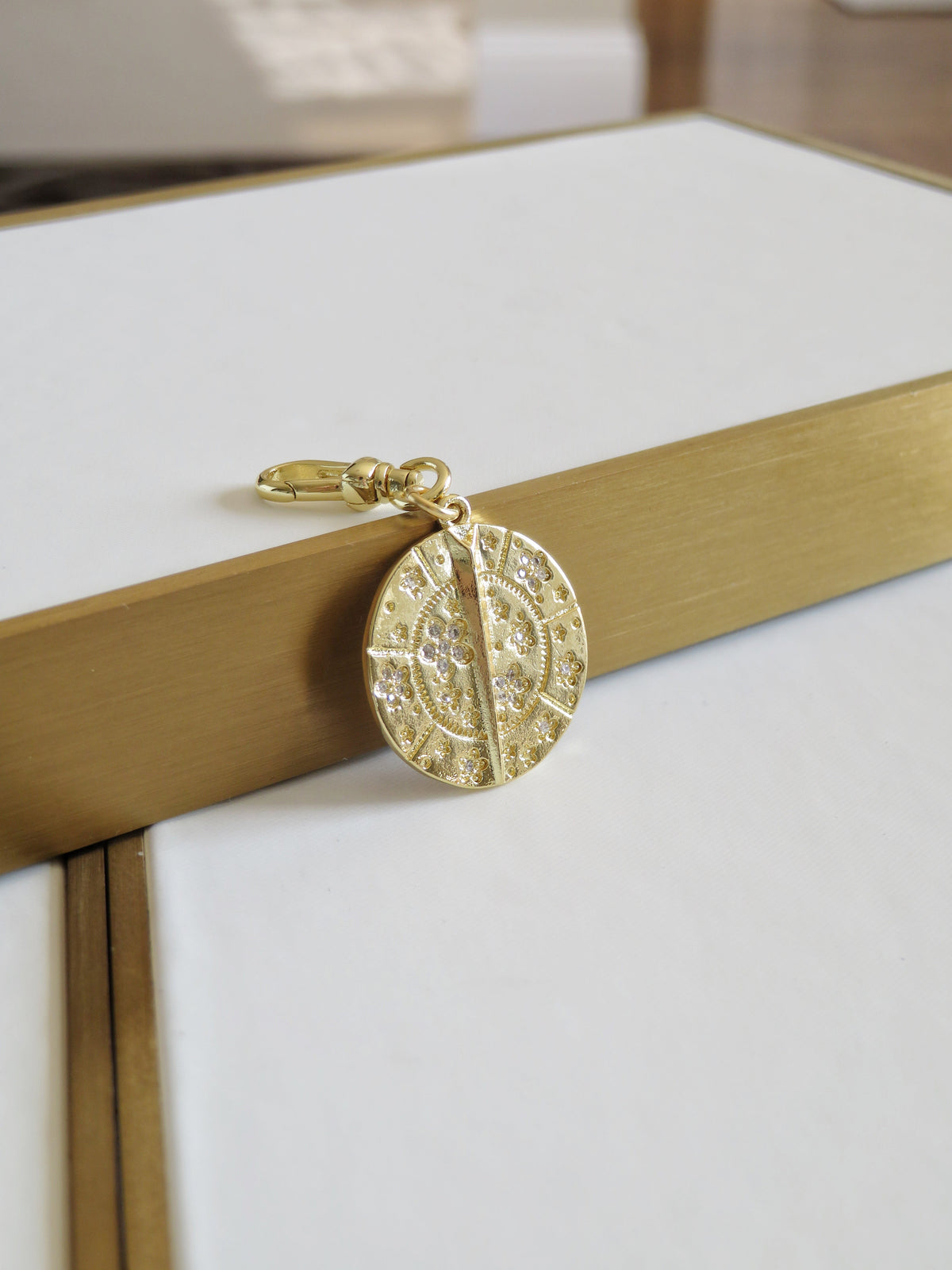 Blossoms with Thorn Sundial Charm on Swivel Clasp