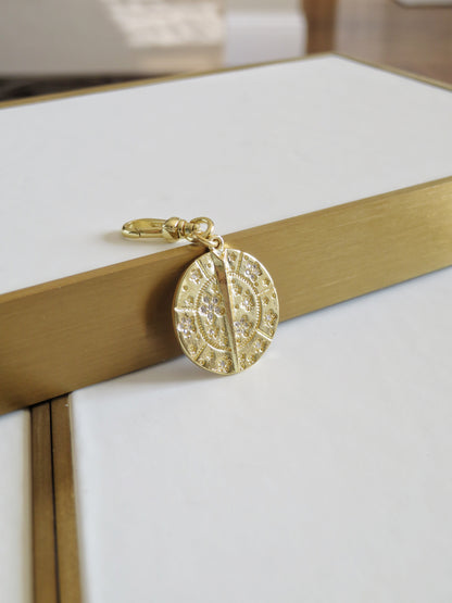 Blossoms with Thorn Sundial Charm on Swivel Clasp