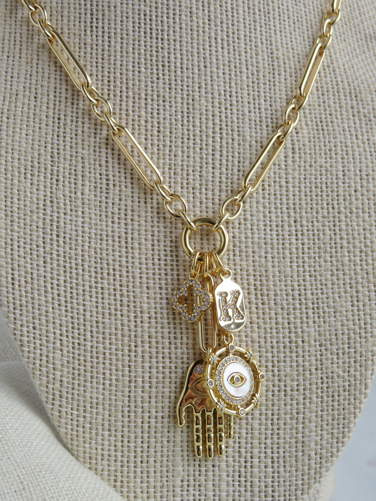 Hamsa Evil Eye Charm Cluster - Figaro