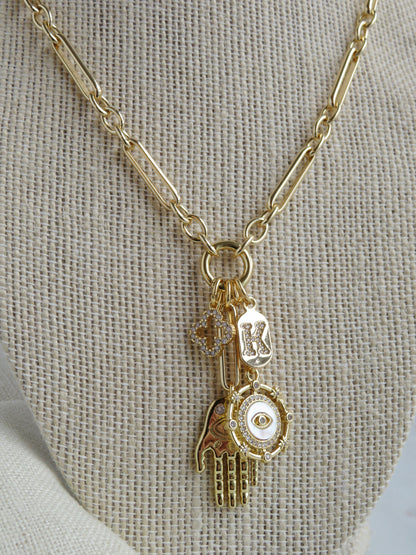 Hamsa Evil Eye Charm Cluster - Figaro