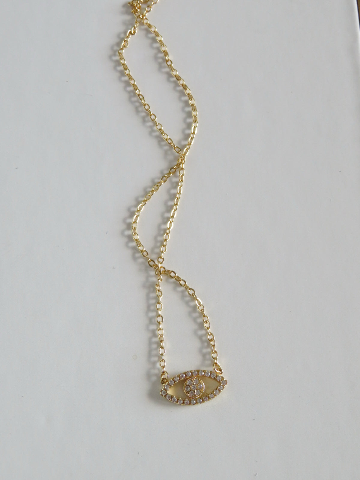 Dainty Diamond Evil Eye Necklace