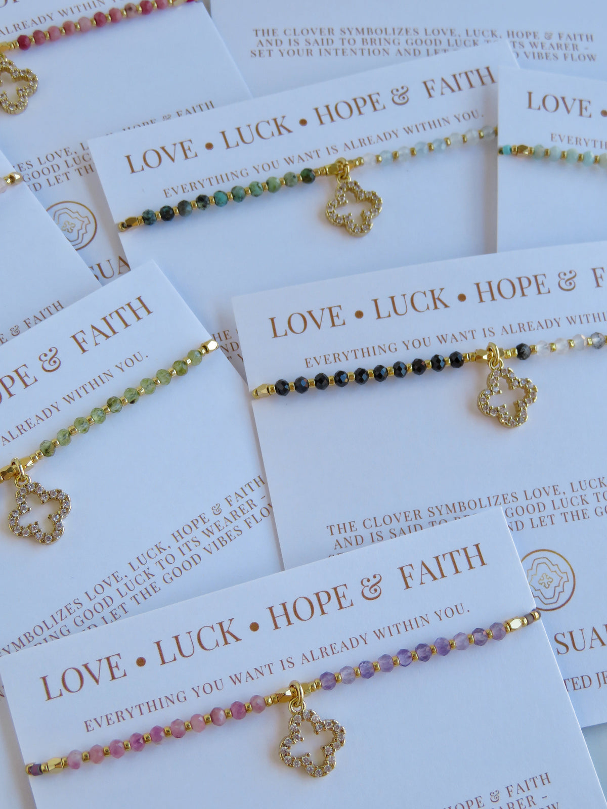 Love. Luck. Hope. Faith - Kira Clover Bracelet