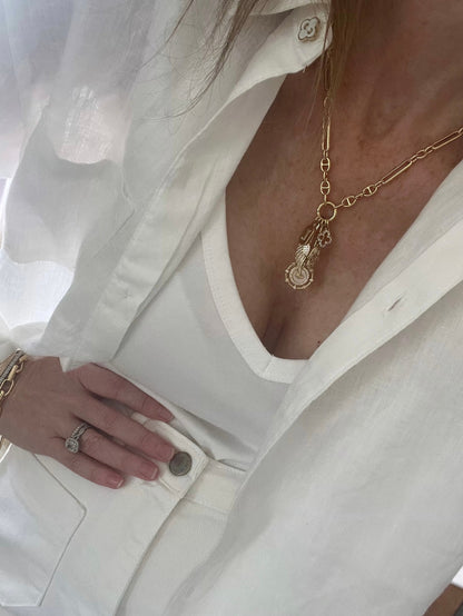 Love & Divine Guidance Charm Cluster Necklace - Sanxenxo Link