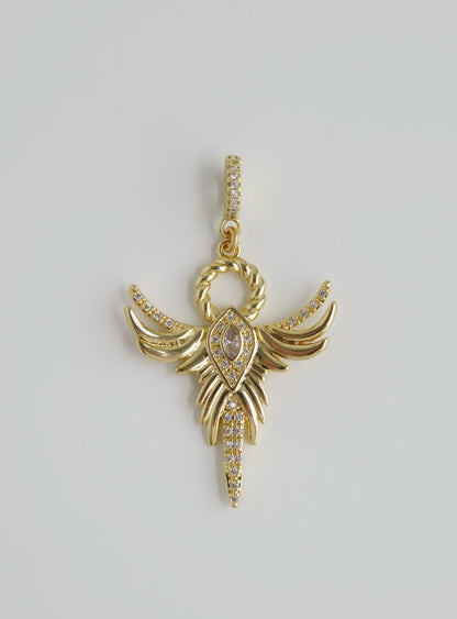 Phoenix Angel Charm on Diamond Clasp