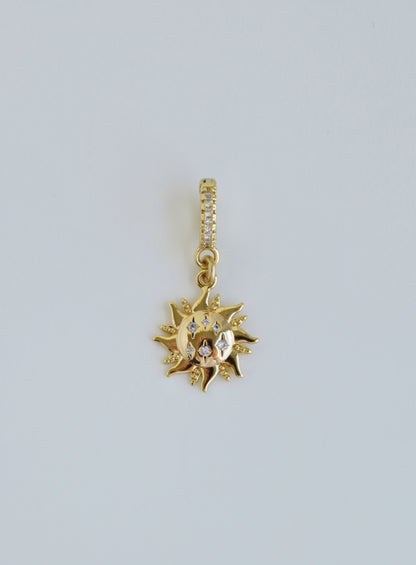 Petite Bohemian Sun Charm on Diamond Clasp