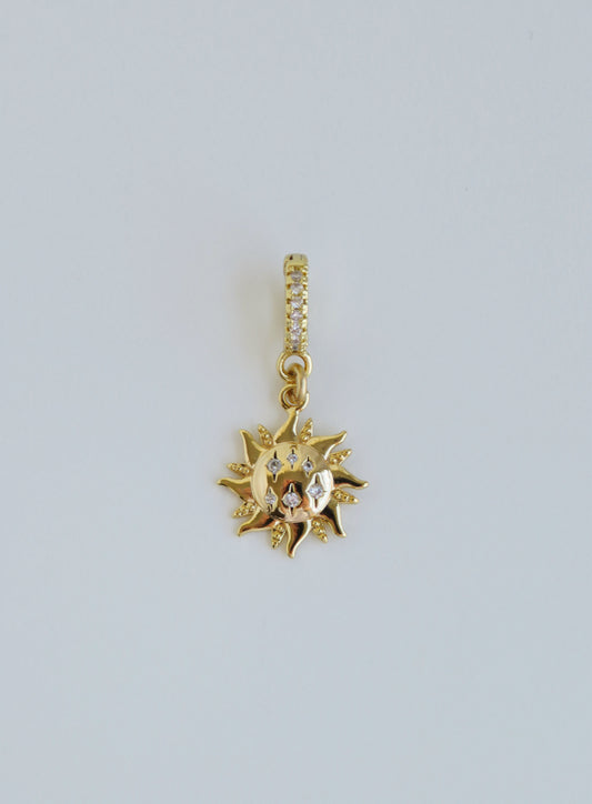 Petite Bohemian Sun Charm on Diamond Clasp