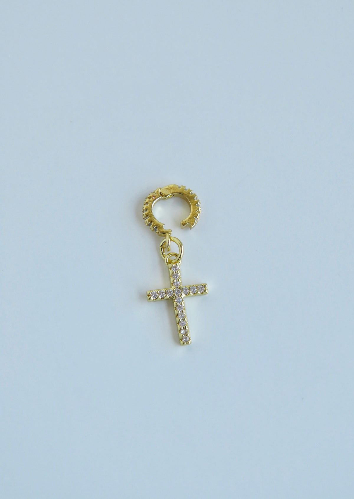 Diamond Holy Cross Charm on Diamond Clasp