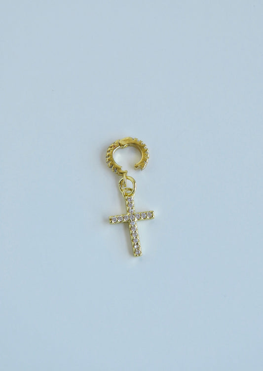 Diamond Holy Cross Charm on Diamond Clasp