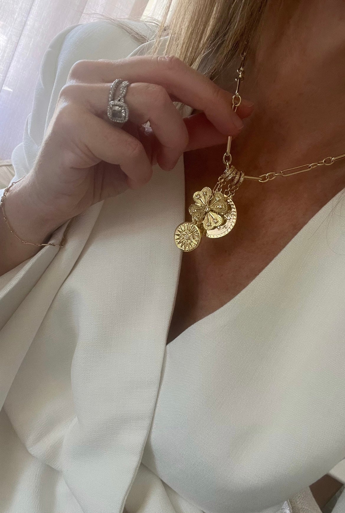Celestial Hinged Clasp Chain Charms