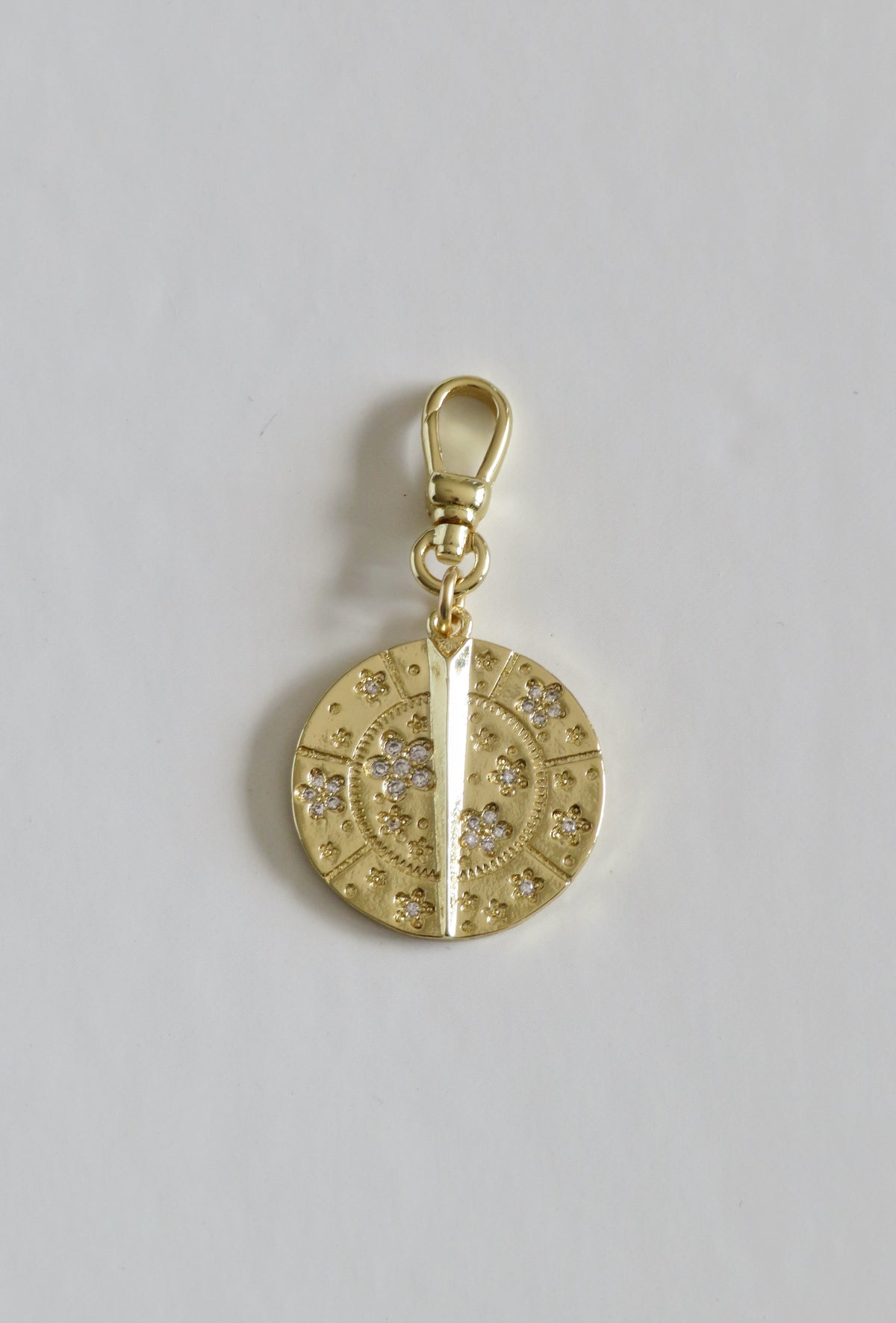 Blossoms with Thorn Sundial Charm on Swivel Clasp
