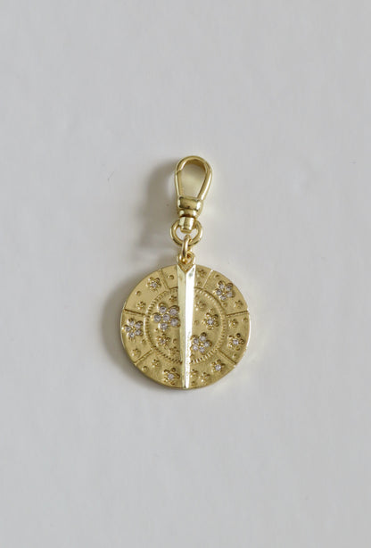 Blossoms with Thorn Sundial Charm on Swivel Clasp