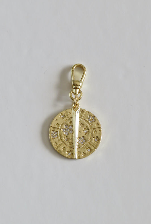 Blossoms with Thorn Sundial Charm on Swivel Clasp