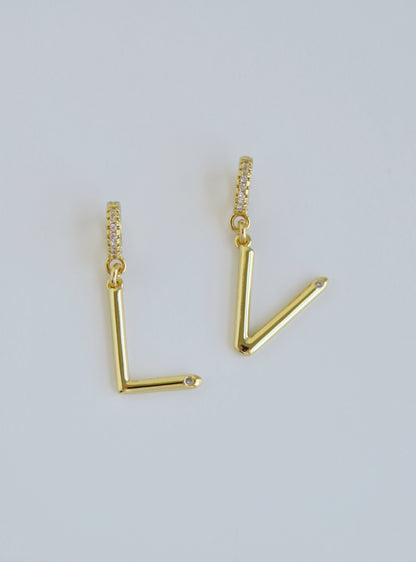 Slender Initial with Diamond - Clasp Charm