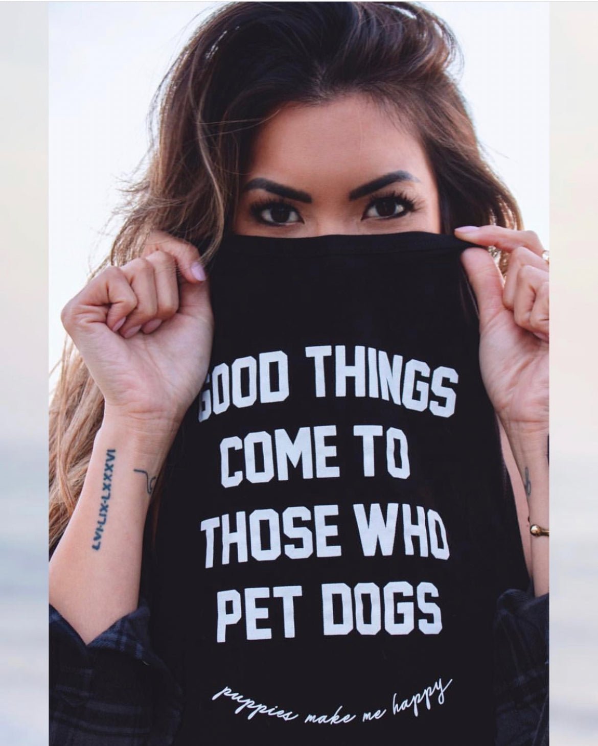 Good Things Come To Those Who Pet Dogs Crop Tank | Soft Made in USA Dog Mom Gift