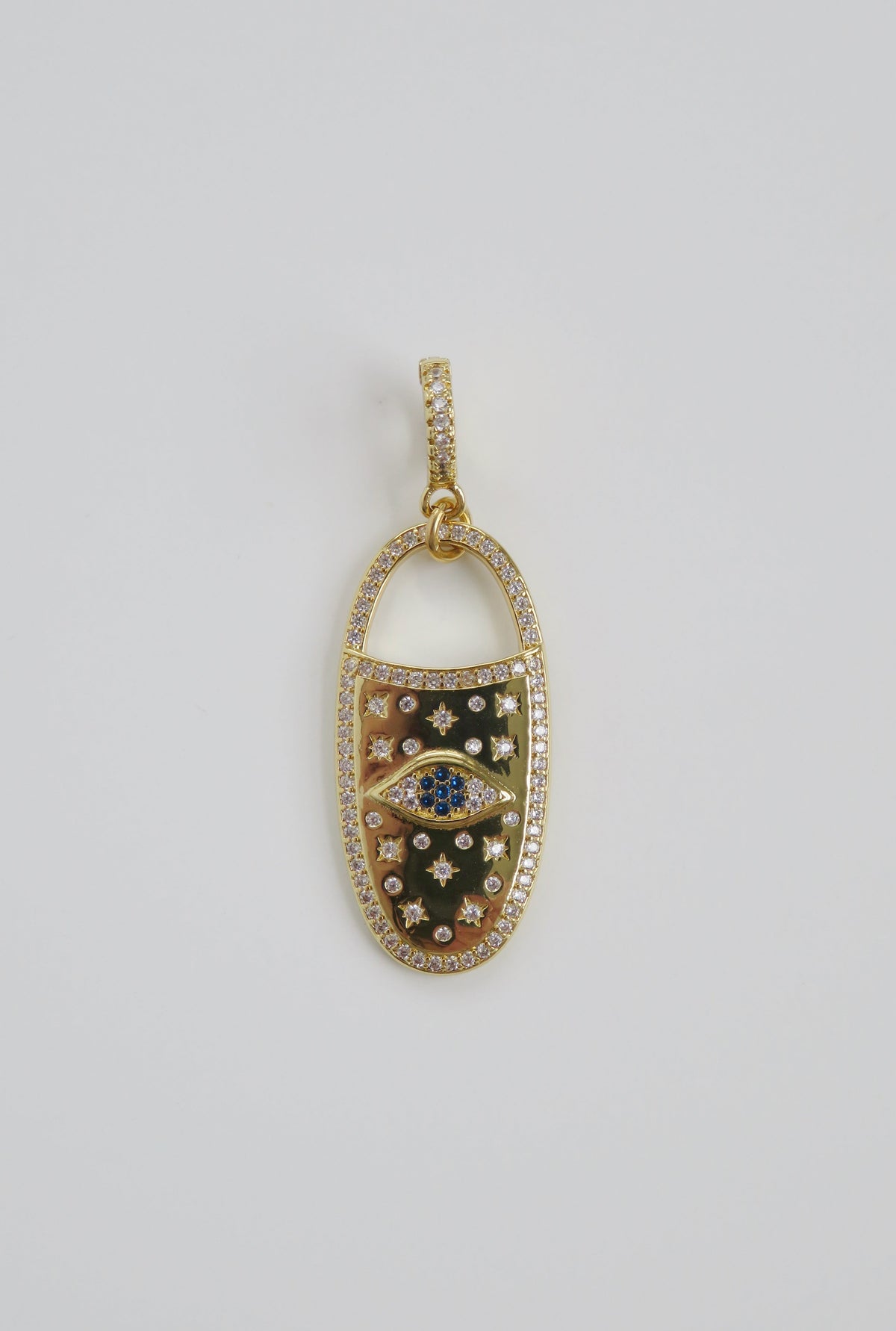 Oval Evil Eye Charm on Clasp