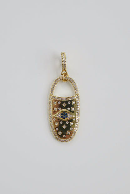 Oval Evil Eye Charm on Clasp