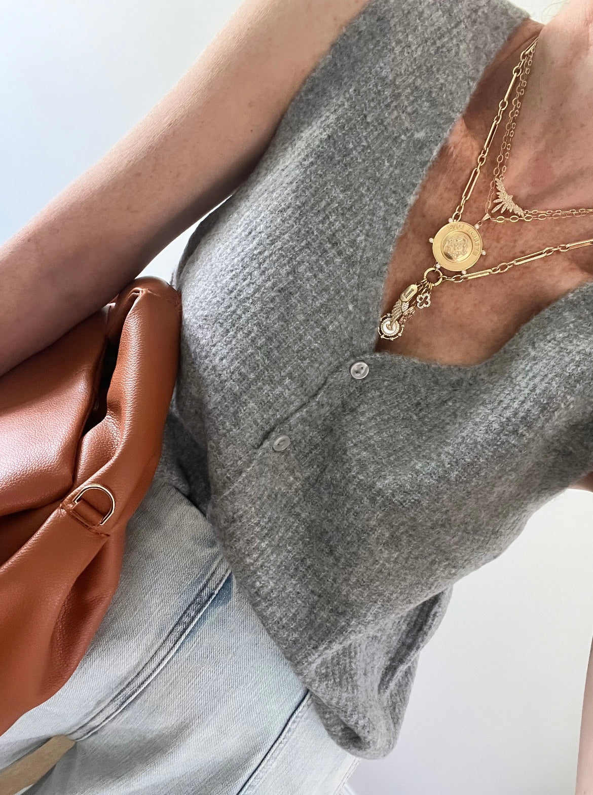 Love & Divine Guidance Charm Cluster Necklace - Figaro Link