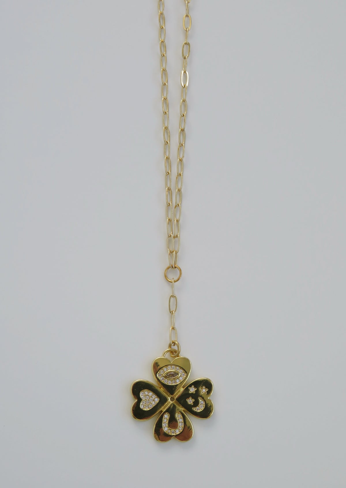 Positive Intentions Necklace - Dainty Paperclip Link